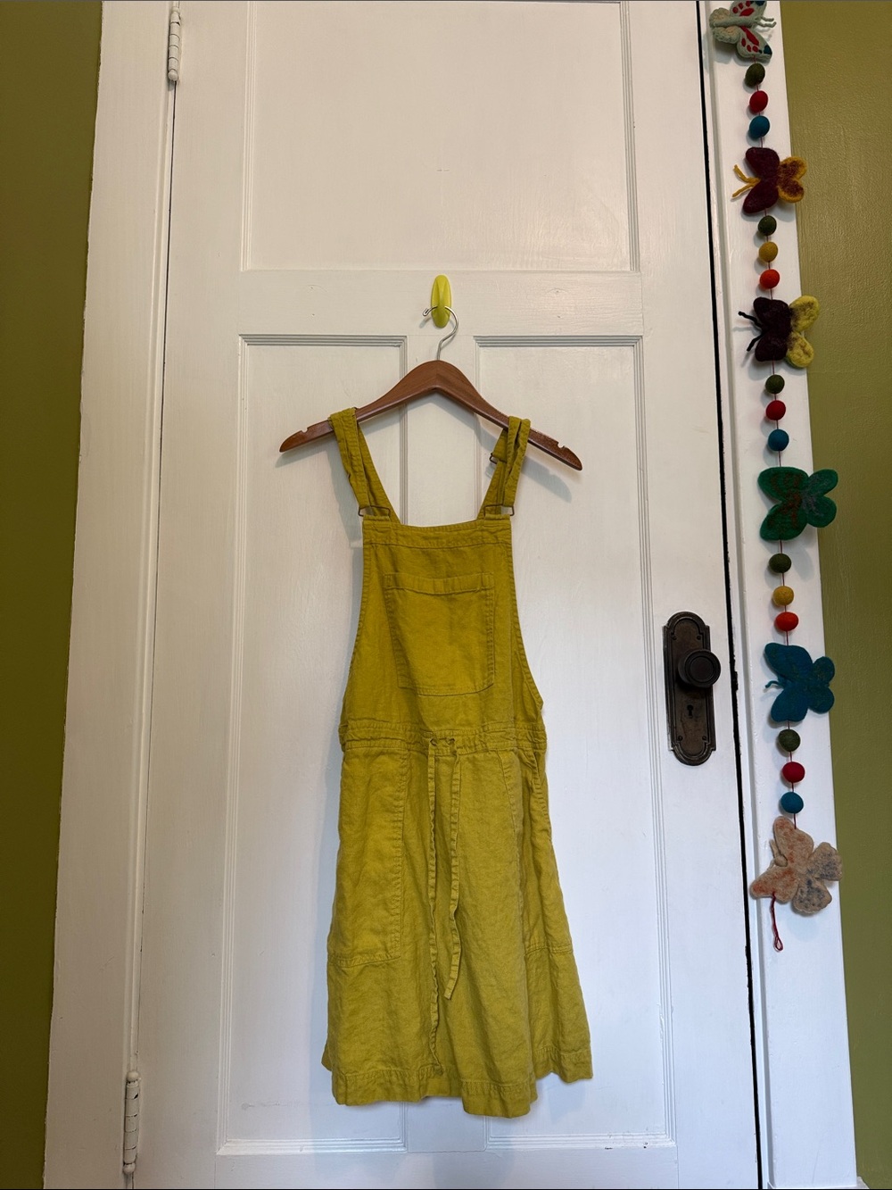 Notperfectlinen Yellow Linen Jumper Overall Dress